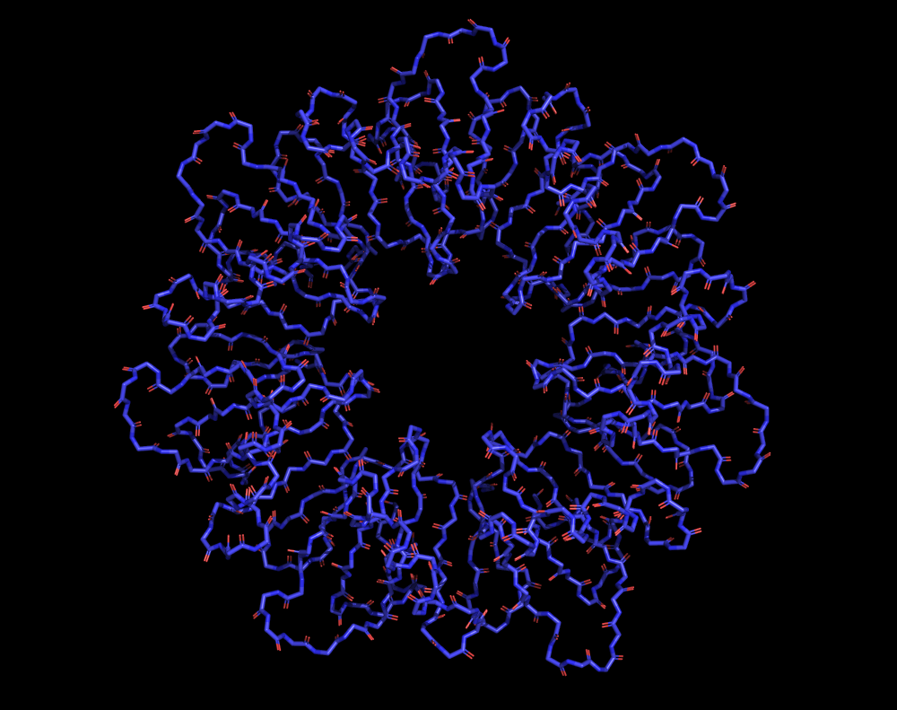 Backbone only model of the protein 7BME.